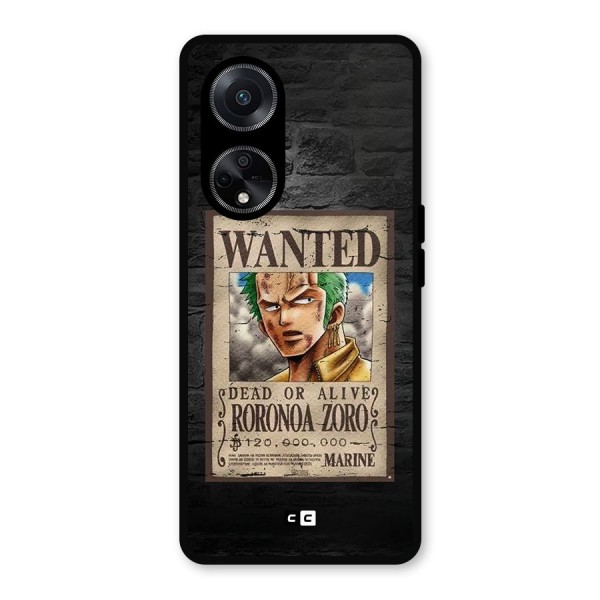 Zoro Wanted Metal Back Case for Oppo F23