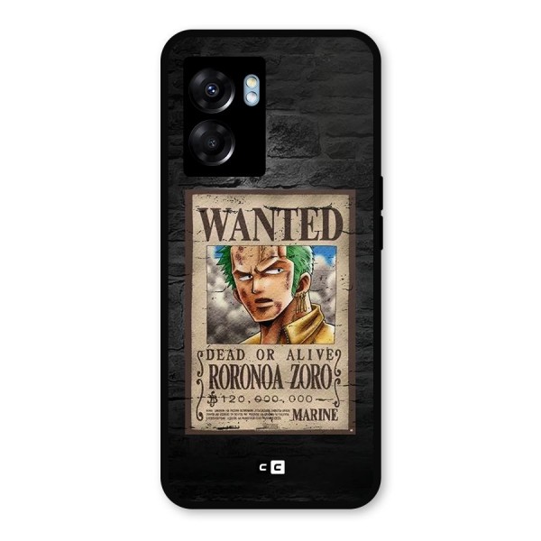 Zoro Wanted Metal Back Case for Oppo K10 (5G)
