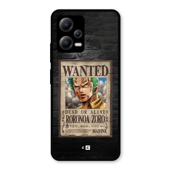 Zoro Wanted Metal Back Case for Poco X5