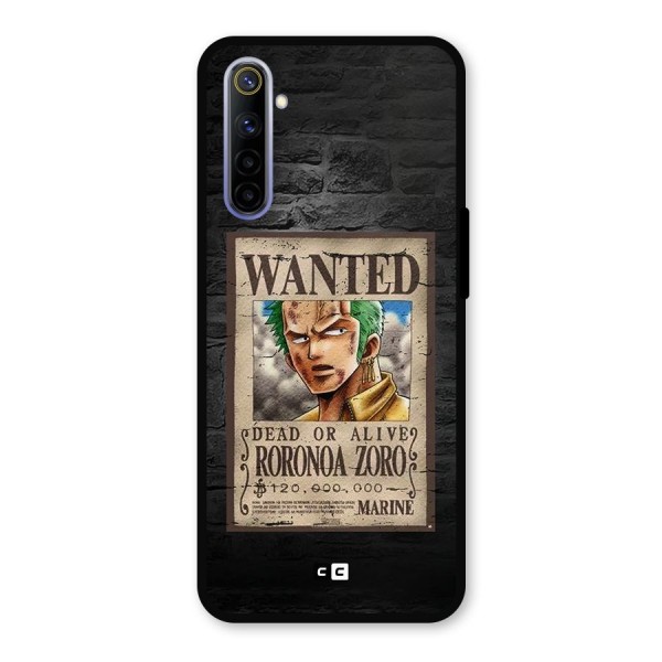 Zoro Wanted Metal Back Case for Realme 6i