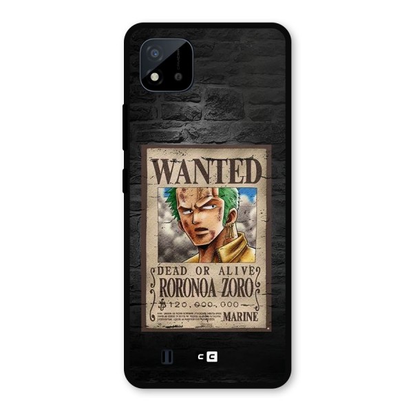Zoro Wanted Metal Back Case for Realme C11 2021