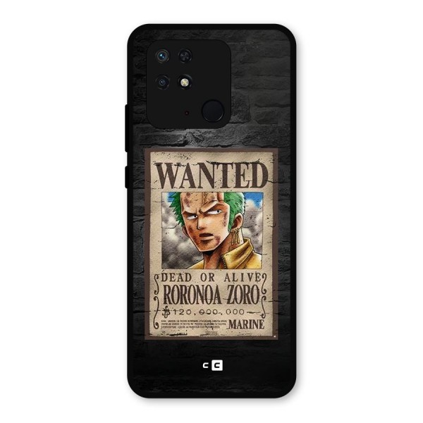Zoro Wanted Metal Back Case for Redmi 10