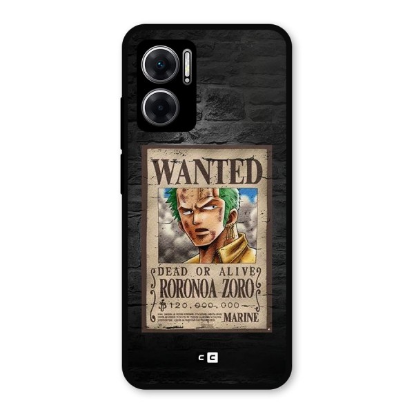 Zoro Wanted Metal Back Case for Redmi 11 Prime 5G