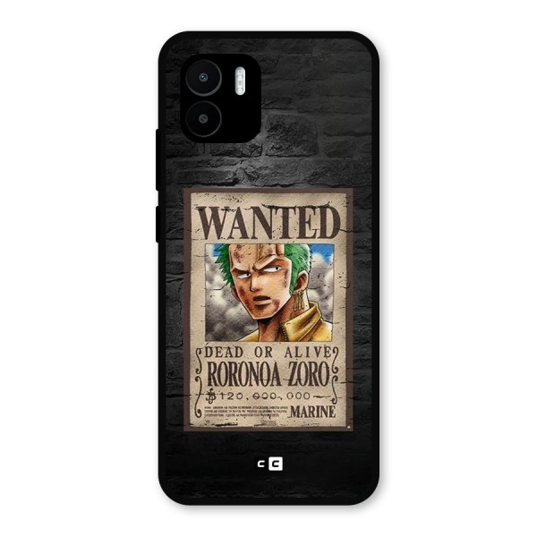 Zoro Wanted Metal Back Case for Redmi A1