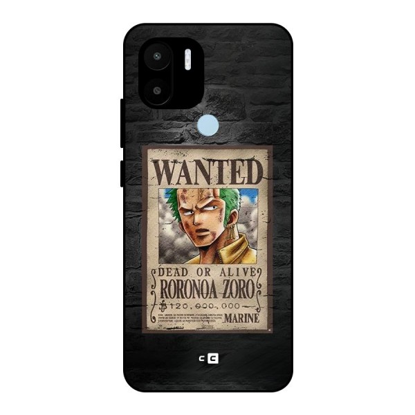 Zoro Wanted Metal Back Case for Redmi A2+