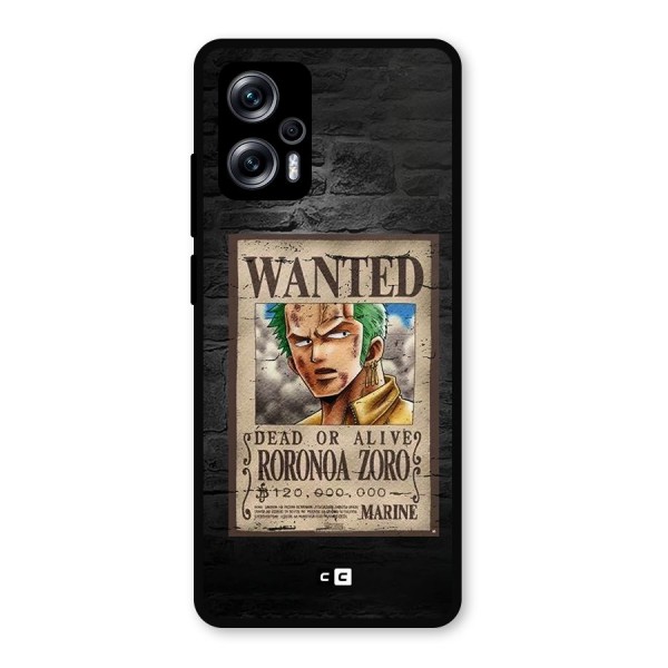 Zoro Wanted Metal Back Case for Redmi K50i