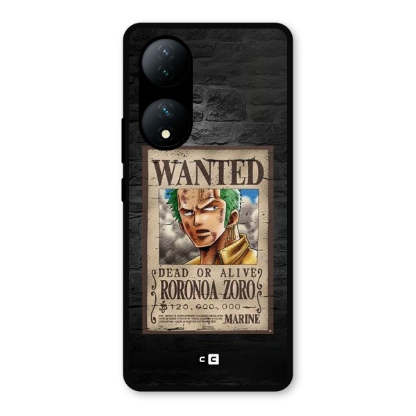 Zoro Wanted Metal Back Case for Vivo Y100a