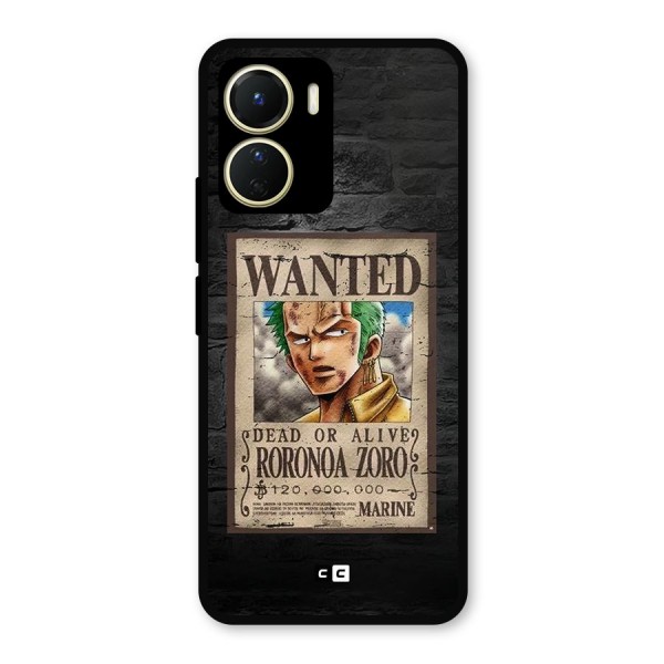 Zoro Wanted Metal Back Case for Vivo Y16