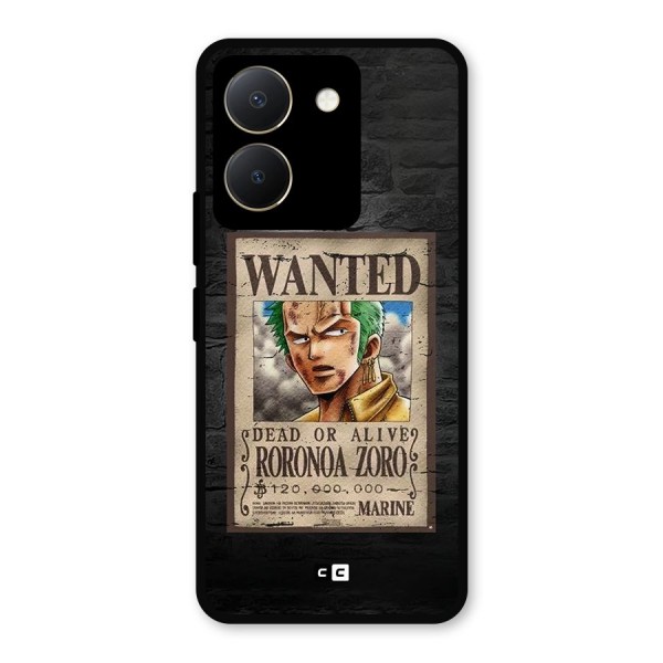 Zoro Wanted Metal Back Case for Vivo Y36