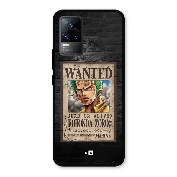 Zoro Wanted Metal Back Case for Vivo Y73