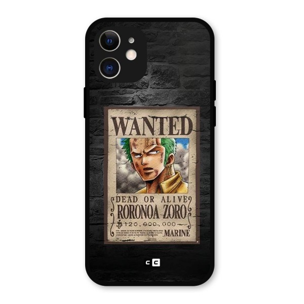 Zoro Wanted Metal Back Case for iPhone 12