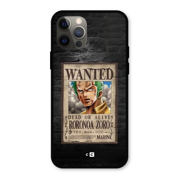 Zoro Wanted Metal Back Case for iPhone 12 Pro