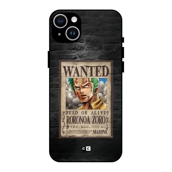 Zoro Wanted Metal Back Case for iPhone 14 Plus