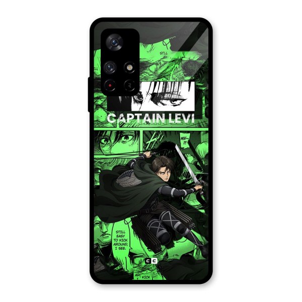 captain Levi Stance Glass Back Case for Redmi Note 11T 5G