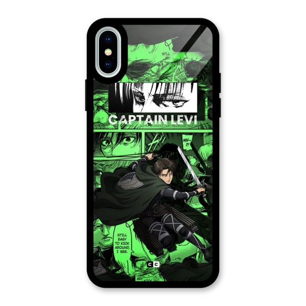 captain Levi Stance Glass Back Case for iPhone X