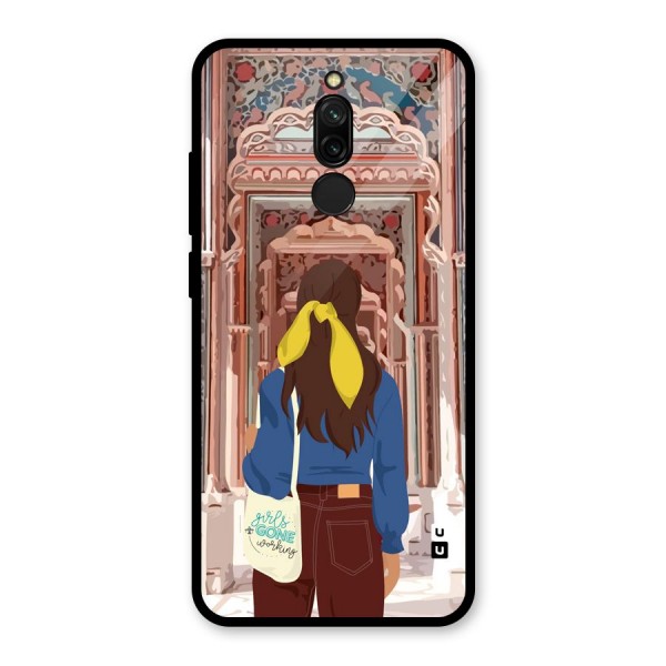 wonderful Girl Glass Back Case for Redmi 8