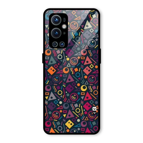 Abstract Figures Glass Back Case for OnePlus 9 Pro