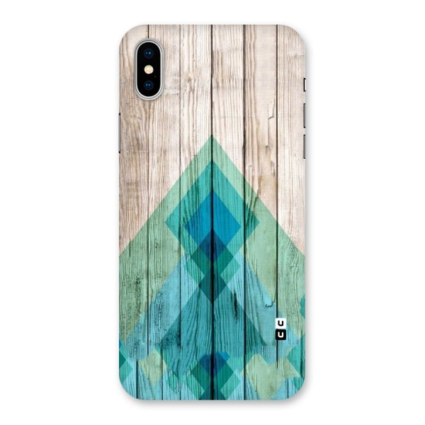 Abstract Green And Wood Back Case for iPhone X