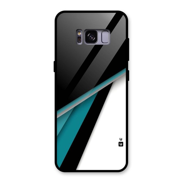 Abstract Lines Of Blue Glass Back Case for Galaxy S8
