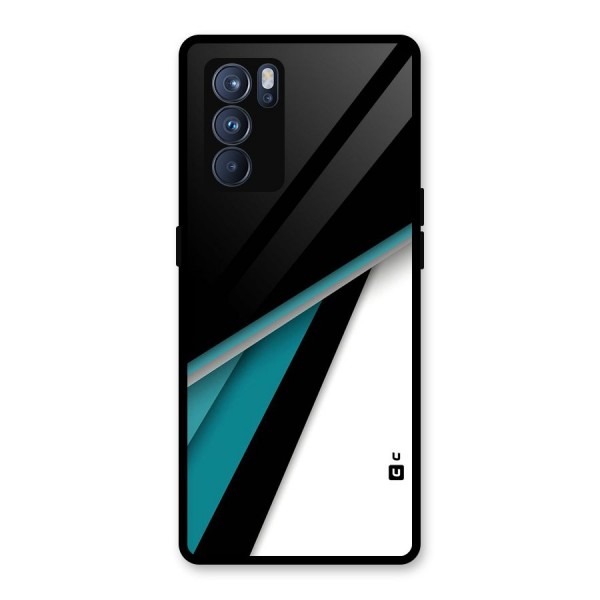 Abstract Lines Of Blue Glass Back Case for Oppo Reno6 Pro 5G