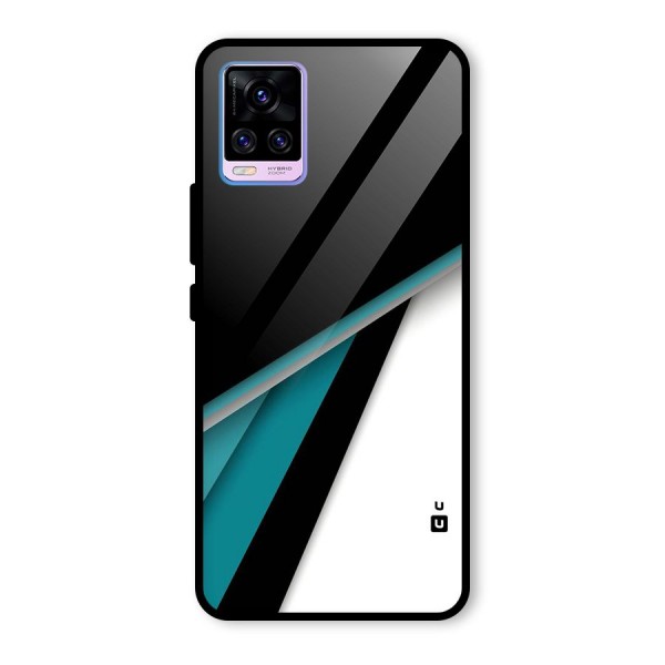 Abstract Lines Of Blue Glass Back Case for Vivo V20 Pro