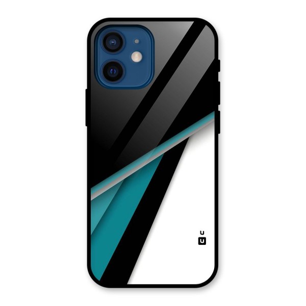 Abstract Lines Of Blue Glass Back Case for iPhone 12 Mini