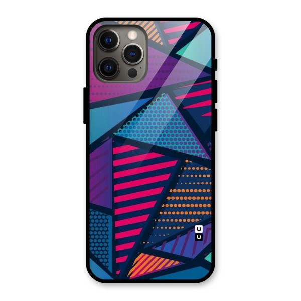 Abstract Lines Polka Glass Back Case for iPhone 12 Pro Max