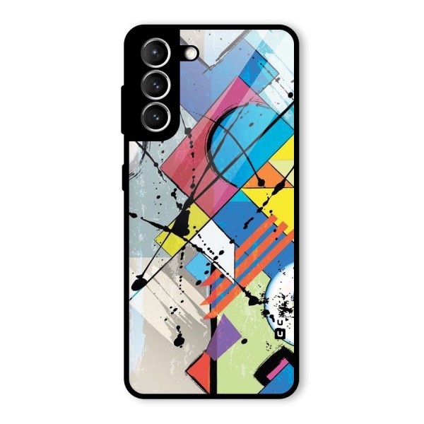 Abstract Paint Shape Glass Back Case for Galaxy S21 5G