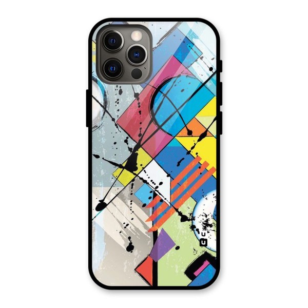 Abstract Paint Shape Glass Back Case for iPhone 12 Pro