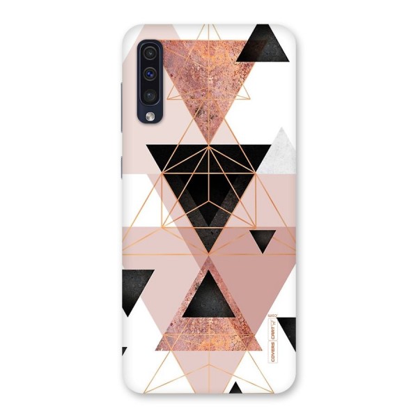 Abstract Rose Gold Triangles Back Case for Galaxy A50