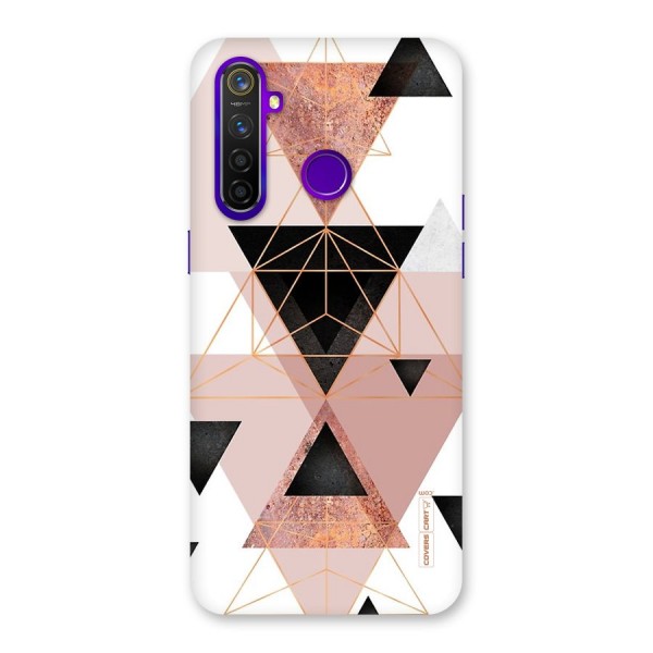 Abstract Rose Gold Triangles Back Case for Realme 5 Pro
