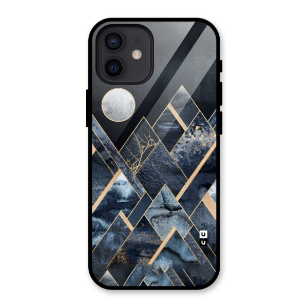 Abstract Scenic Design Glass Back Case for iPhone 12