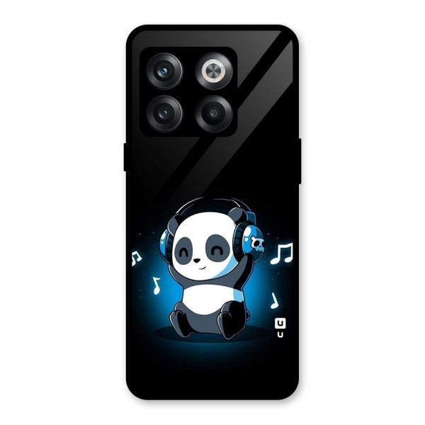 Adorable Panda Enjoying Music Glass Back Case for OnePlus 10T