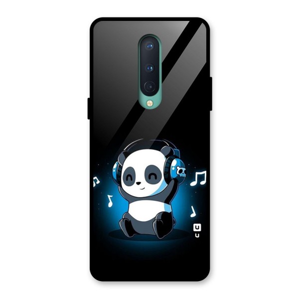 Adorable Panda Enjoying Music Glass Back Case for OnePlus 8