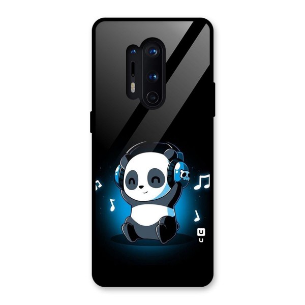 Adorable Panda Enjoying Music Glass Back Case for OnePlus 8 Pro