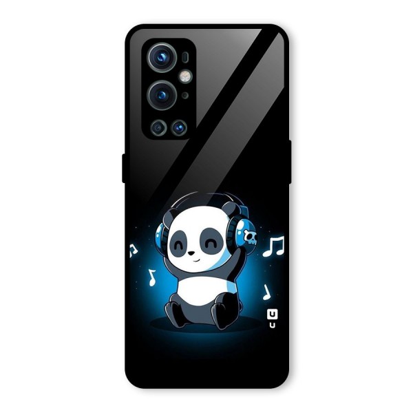 Adorable Panda Enjoying Music Glass Back Case for OnePlus 9 Pro