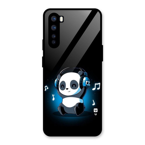 Adorable Panda Enjoying Music Glass Back Case for OnePlus Nord