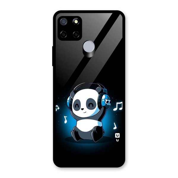 Adorable Panda Enjoying Music Glass Back Case for Realme Narzo 20