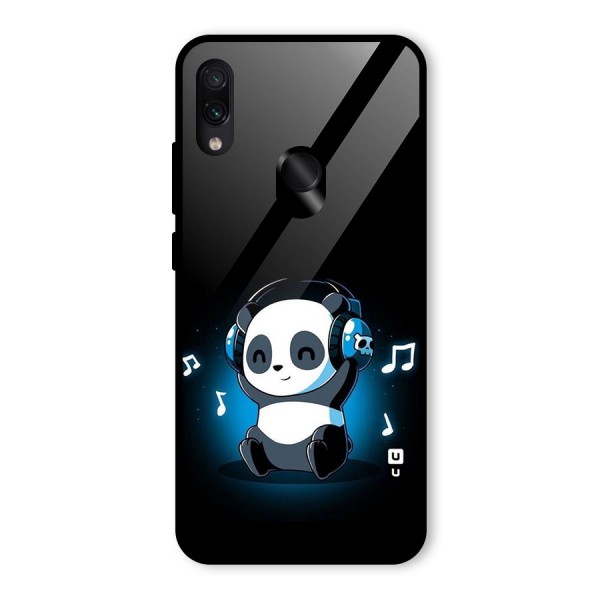 Adorable Panda Enjoying Music Glass Back Case for Redmi Note 7 Pro