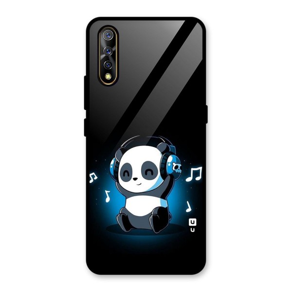 Adorable Panda Enjoying Music Glass Back Case for Vivo Z1x