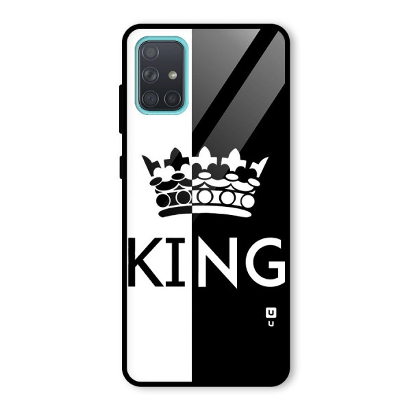 Aesthetic Crown King Glass Back Case for Galaxy A71
