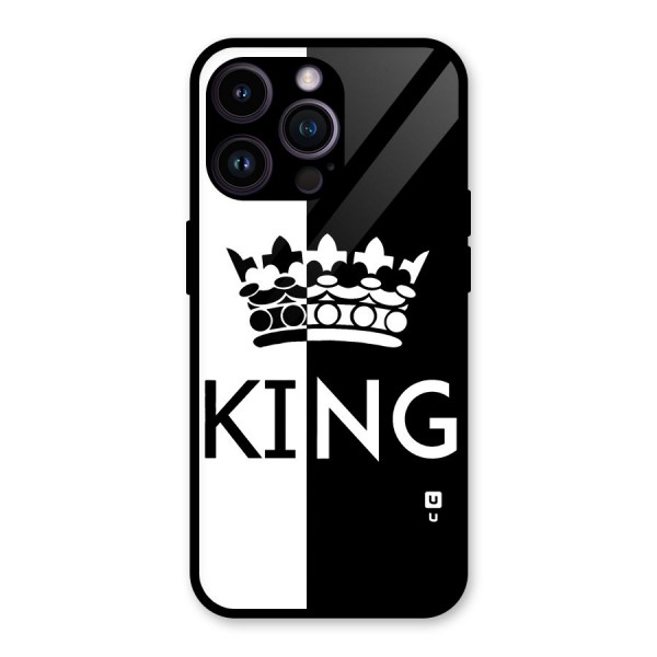 Aesthetic Crown King Glass Back Case for iPhone 14 Pro Max
