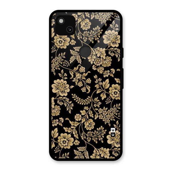 Aesthetic Golden Design Glass Back Case for Google Pixel 4a