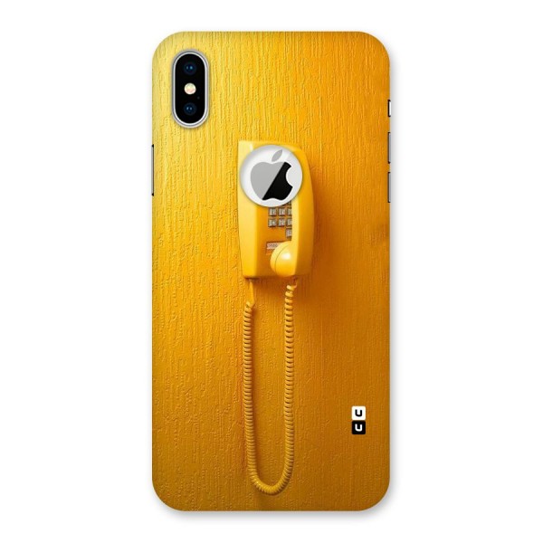 Aesthetic Yellow Telephone Back Case for iPhone XS Logo Cut