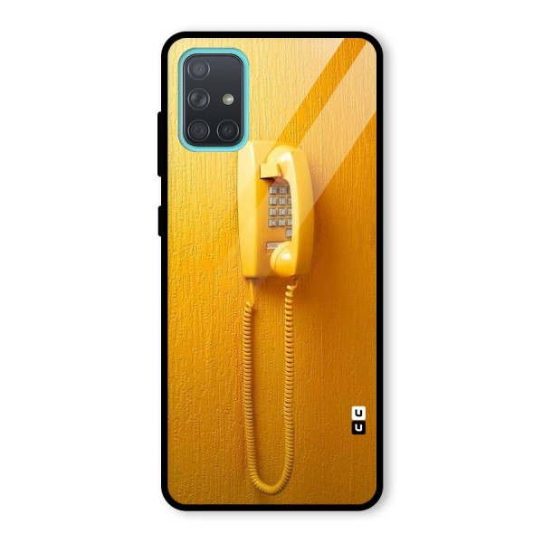 Aesthetic Yellow Telephone Glass Back Case for Galaxy A71