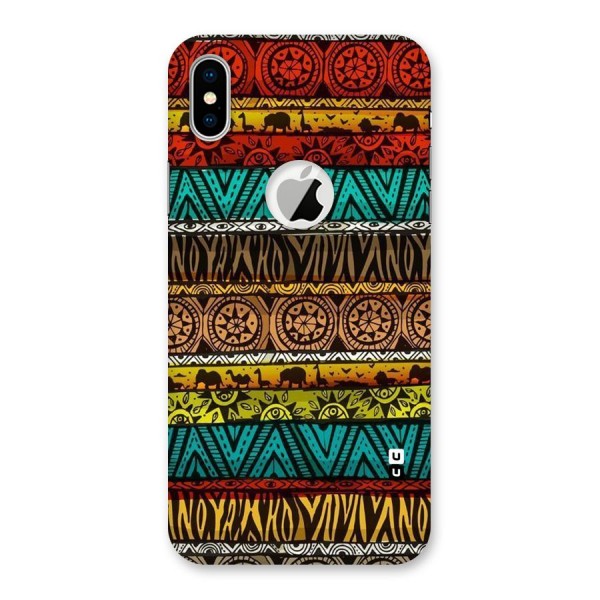 African Design Pattern Back Case for iPhone XS Logo Cut