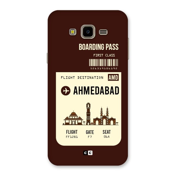 Ahmedabad Boarding Pass Back Case for Galaxy J7 Nxt