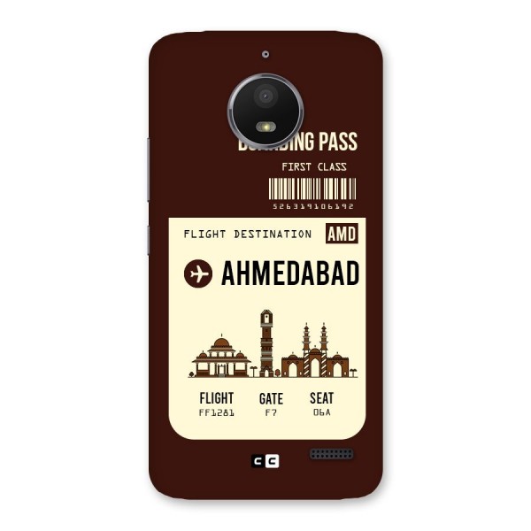 Ahmedabad Boarding Pass Back Case for Moto E4
