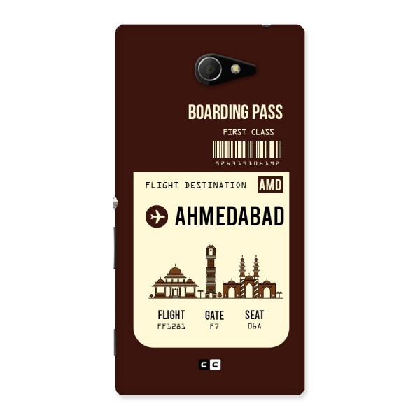 Ahmedabad Boarding Pass Back Case for Sony Xperia M2