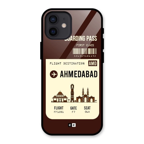 Ahmedabad Boarding Pass Glass Back Case for iPhone 12